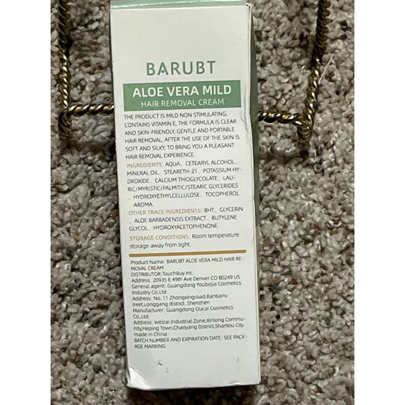EBARUBT  Hair Removal Aloe Vera Mild. Cream .60g - Picture 3 of 4